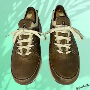 Lands’ End Men\'s Sport Shoe with AgION Antimicrobial Tech | Brown & Beige Size 8 Lands End Shoes Mens 9.5 D Sneakers Multicolor Lace Up Low  main image 4